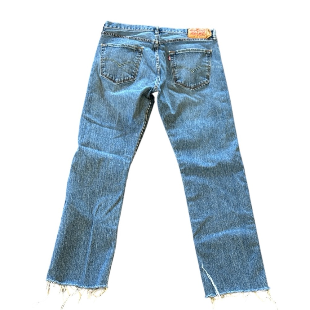 Levi’s 501 Button Fly Straight Leg Mens Destroyed Jeans Size W36 L32 - Picture 3 of 8